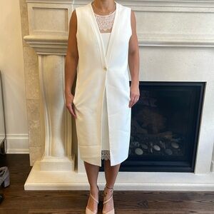 BCBG Formal White Blazer Vest Dress! Size Small. Never worn !